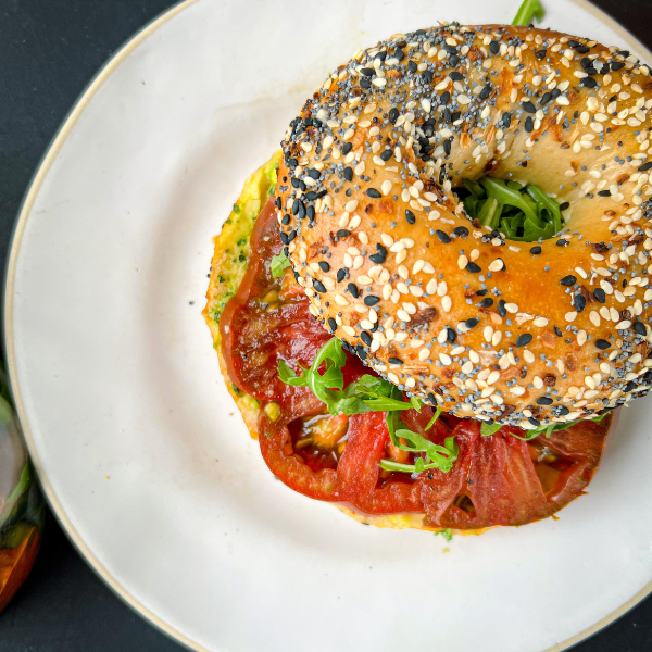 Heritage tomato bagel for a summer menu launch
